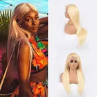 MegaLook Wholesale Real Virgin Human Hair Silk Straight 13X4 613 Blonde Lace Front Wigs Vendors