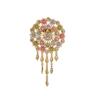 Bridal Vintage Crystal Flower Brooch Pin