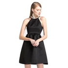 High Quality Dress Summer 2018 Women Elegant Halter Sleeveless Black Party Ladies Party Frock