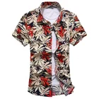 Wholesale Ready to ship Flower Print Big Size Plain Breathable Men Shirt Cotton