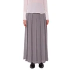 Sexy Black High Side Slit Pleated Hem Women Long Maxi Skirt With Invisible Side Zipper