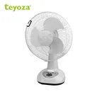 Teyoza 2019 new products china supplier rechargeable solar power table fans with led lights and usb