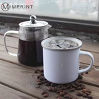 sublimation magic metal white black color decal printing photo coffee logo custom enamel mug