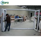 AS2208 Accordion Temporary PVC Foldable Bi Folding Internal Door With Glass