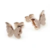 Beautiful Fashion Butterfly Jewelry 316L Stainless Steel Simple Rose Gold Top Fancy Design Gold Earring For Women
