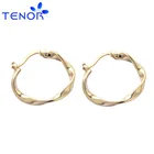TENOR 925 Sterling Silver Hoop Women Statement Earrings Jewelry 18K Gold Plated