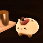 Colorful Small Cat Silicone LED Night Light for kids bedroom decoration