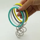 Silicone Rubber Round O Bracelet Keychain with Metal Clip