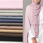 Hot sale plain bubble chiffon hijab solid color scarf scarves fashion Muslim headband popular hijabs gorgeous muffler