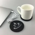 Custom logo cheap soft pvc desk heating mug warmer coaster USB coffee cup warmer