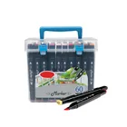 60 color twin tip paint dual head oily alcohol marker pen for drawing sketch design marker pen set