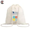New recycle organic cotton canvas promotional drawstring bag backpack