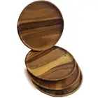 Acacia Round Wood Serving Plate for Meals Cheese Wood Serving Plate