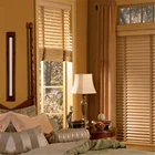 Motorized classic wooden venetian blinds with tape ladder