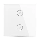 EU Type 2 Gang Glass Panel wifi smart google home wall switch with remote control