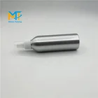 Hot sale 150ml aluminum bottle with sprayer and white cap round shape cosmetics packing