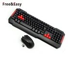 Computer desktop used 2.4Ghz portable wireless mouse and keyboard combo