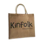 Factory promotional customized logo printed shopping jute bag yute