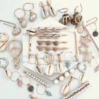 JuJia Stock 2019 New Designed Series part 1 Golden Pearl Earrings for Women