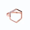 mj0017-1 Moda Bijoux Joyas Simple Copper Rose Gold Hollow Couple Custom Design Ring