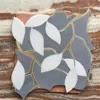 Grey Marble Kitchen Backsplash Tile And 3D White Marble Mosaic Tile