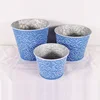 New high quality cheap flower pots creative blue print garden pots