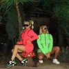 Wholesale summer front zipper neon green casual fitness long sleeve bodycon dress