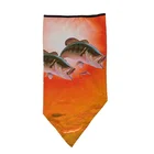 Wholesale Fashion Yellow Multifunction Fish Pattern Mask Headwear Tube Bandana Custom Triangle Towel