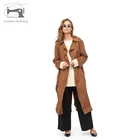 oem High quality 100%POLYESTER women winter coat long sleeve jacket women tall long trench coat