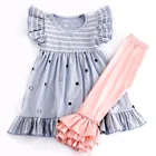 Wholesale Baby Girls Clothes Outfits High Quality Boutique Children Clothes Set Kids Ruffle clothing set