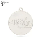 Custom logo jewelry metal tags charm metal silver charm logo to hang