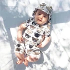 Summer cotton print bear boy jumpsuit toddler clothing baby clothes rompers