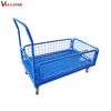 Warehouse Stocking Heavy Duty Material Handling Carbon Steel Wire Mesh Cart