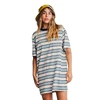 girls short sleeve above knee length casual loose fit stripe dresses