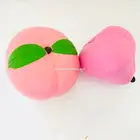 Cheap PU promotional stress toy Fruit shape pu squishy toy antistress ball peach/pear shaped slow rising toys