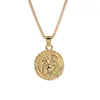 saint christopher silver gold plated round pendant necklace