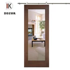 Natural Walnut Veneer Barn Door Slab Wood Main Door Designs