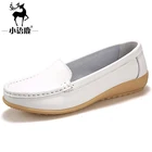 MF-518Women's Casual Shoes Genuine Leather Woman Loafers Slip On Female Flats Leisure Ladies Driving Shoe Solid Mother Boat