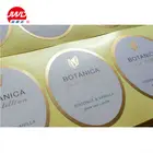 custom rose gold foil embossed printed packaging cosmetics label printing sticker