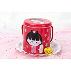 Custom Pink Plain coffee Tin Can With Handle