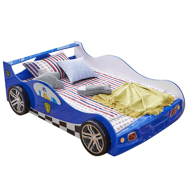 كامل الحجم الأطفال أطقم أثاث غرف النوم الاطفال السرير أفضل سعر MDF سباق سرير على شكل سيارة أفضل الأسعار اللون الأزرق لصبي الجملة