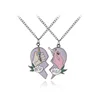 BEST BUDS heart design zinc alloy pendant necklace