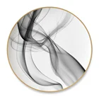 Reusable Kitchen Dinnerware set Ceramic Gold White Gold Rimmed Charger Plates set