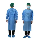 Yellow Disposable Non-woven PP/SMS/PP+PE Surgeon Isolation Gown Protecting Clothing With Knitted Cuffs