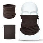Polar Fleece Hat Neck Gaiter Scarf Cycling Bandana Plain Black