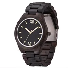 Personalized Logo Vintage Japanese Movement Lightweight All Wood Strap Zebrawood and Ebony Wooden Watch