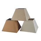 Hot Sale Indoor Linen Fabric Trapezoid Lighting Lampshade Abajur Hardback Table Lamp Shade With Spider Ring