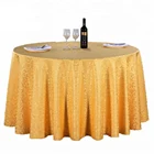 China Supplier Printed 100%Polyester Custom Gold Table Cloth