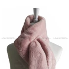 2019 Most popular little rabbit fake fur warm comfortable soft feeling pink color winter women scarf