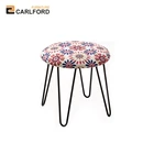 Modern Round Velvet Ottoman, Saloon Reception Footrest Stool, Leisure Small Children Chair Footstool for Living Room